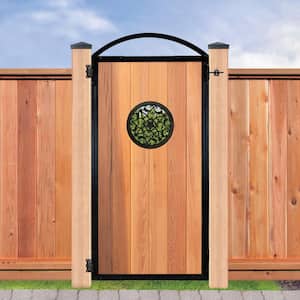 EZ Install 6-Standard Fence Board Arched Pro Gate Frame with One 15 in. Dia Round Gate Insert