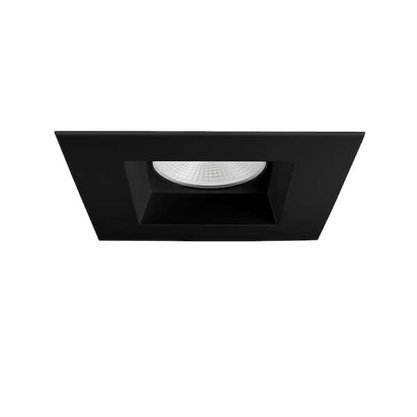 Eurofase Midway 6 in. Square 2700K-5000K Selectable CCT Remodel Fixed Downlight Integrated LED Recessed Light Kit in Black