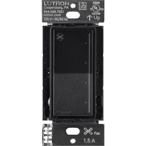 Lutron Sunnata Touch Fan Control, 4-Speed, 1.5 Amp/Single-Pole, Midnight (ST-FSQ-N-MN)