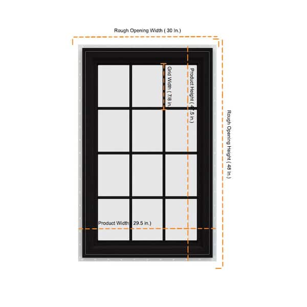 JELD-WEN 30 in. x 48 in. V-4500 Series Black Exterior/White
