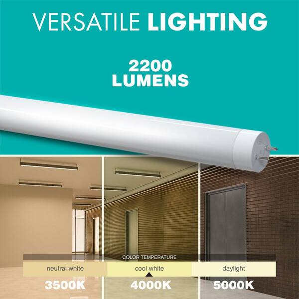 Simply Conserve 15-Watt 2200 Lumens 4 ft. Linear Plug and Play T8 LED Tube Light Bulb in 5000K (25-Pack)