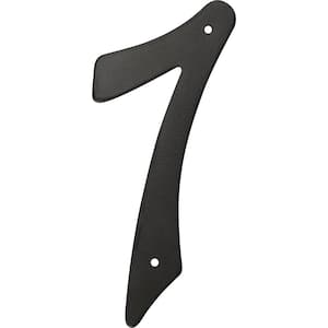 4 in. Black Nail-On Aluminum House Number 7