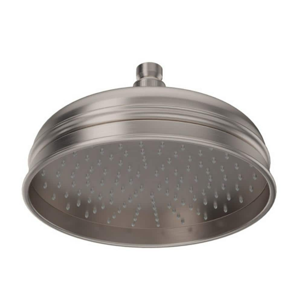 UPC 824438189010 product image for 1-Spray Patterns 8.19 in. Wall Mount Fixed Shower Head in Satin Nickel | upcitemdb.com