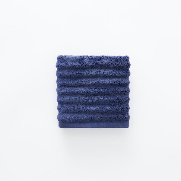 Aware 100% Organic Cotton Ribbed Bath Towels - 6-Piece Set, Navy