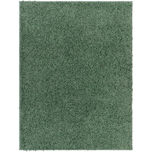 Livabliss Moda Teal Solid 8 ft. x 10 ft. Indoor Area Rug