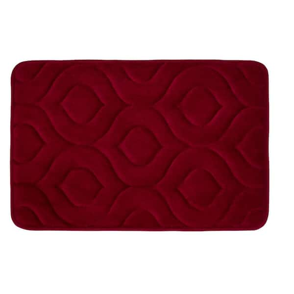 BounceComfort Naoli Barn Red 20 in. x 34 in. Memory Foam Bath Mat