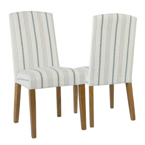 Homepop Parsons Blue Calypso Stripe Upholstered Dining Chair (Set of 2)