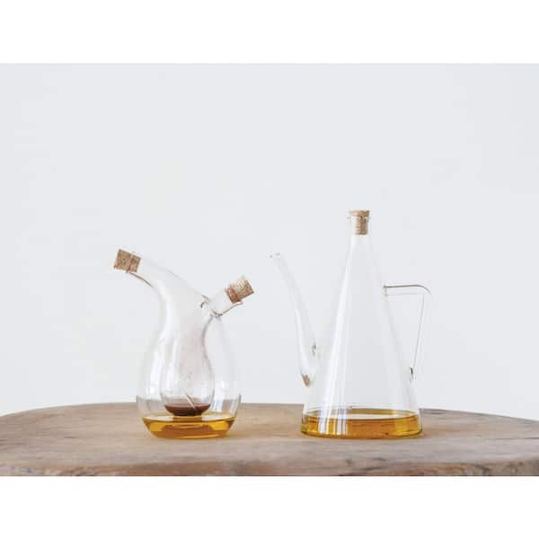 Storied Home 3 oz. 12 oz. Clear Handblown Glass 2 in. 1 Oil