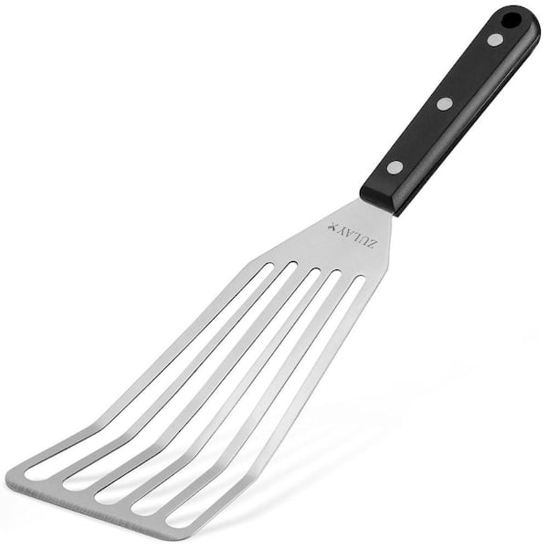 Stainless Steel Fish Turner Spatula 12.4-In Flexible Slotted Turner Heat-Resistant Dishwasher Safe Cooking Utensil