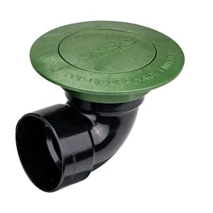 Pop-Up Drainage Emitter with Elbow for 3 in. Drain Pipes, Green Plastic