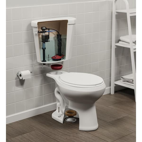 Glacier Bay 2-Piece 1.28 High Efficiency Single Round Toilet White N2428RB/N2428T - The Home Depot
