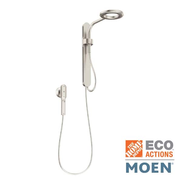 MOEN Spa Shower 1-Spray 8 in. Dual Wall Mount Fixed and Handheld Shower Head with Magnetic Dock in Spot Resist Brushed Nickel
