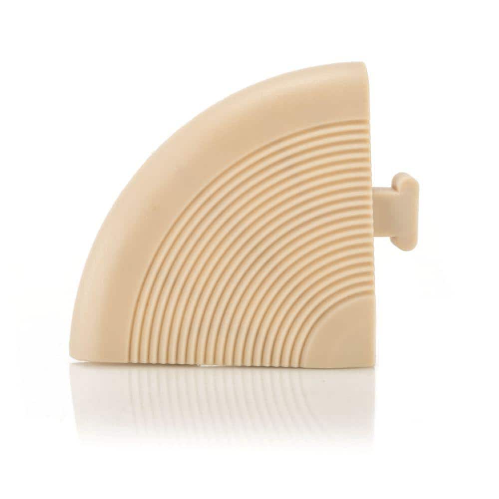 Off-White Plastic Interlocking Deck Tile Kit with Edges