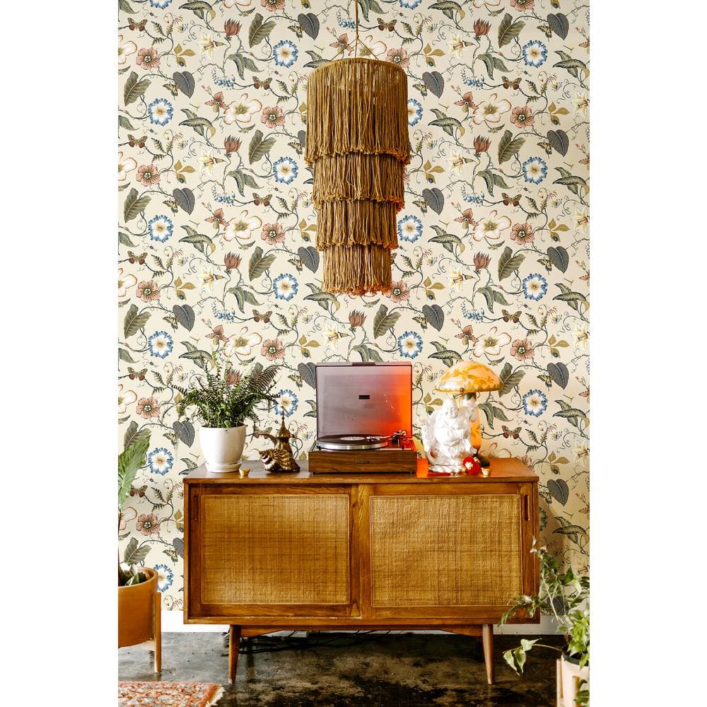 Alabaster Floral Peel and Stick Vinyl Wallpaper Roll