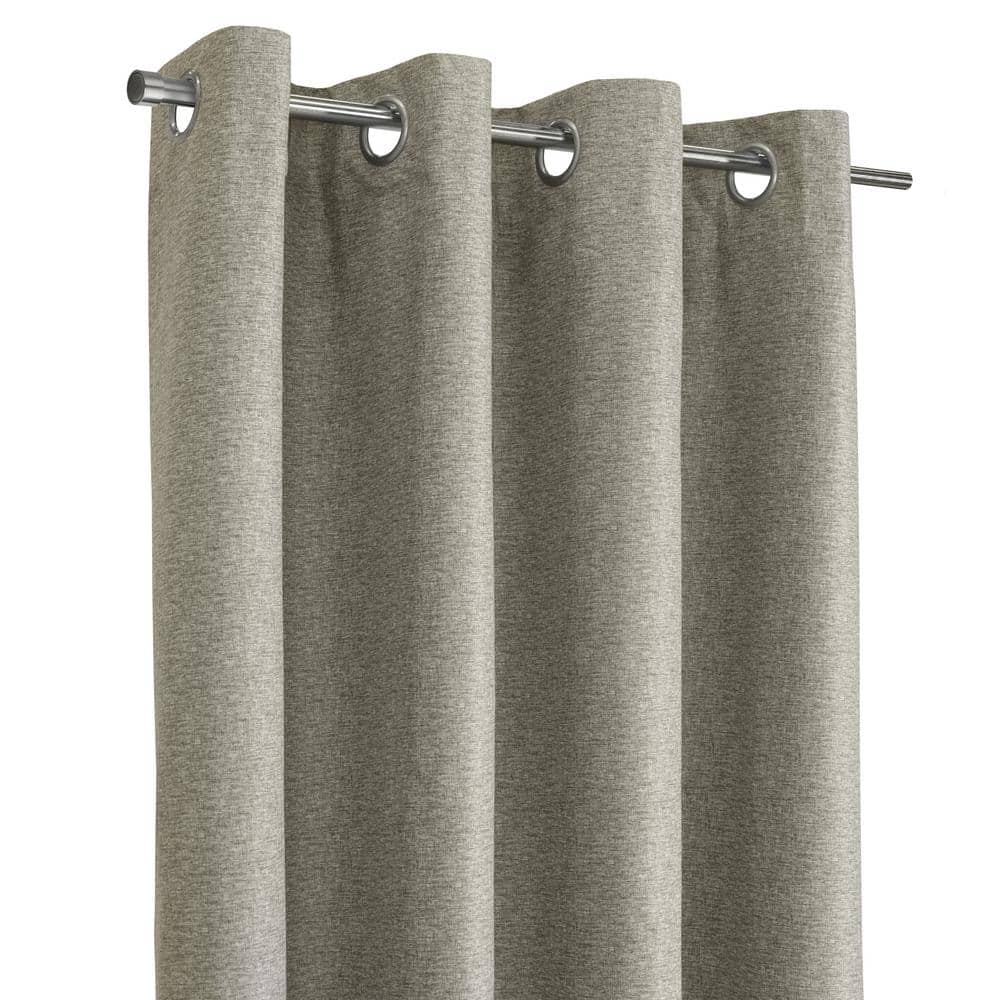 Denver Taupe Grey Blackout Grommet Polyester Curtains 52 x 95