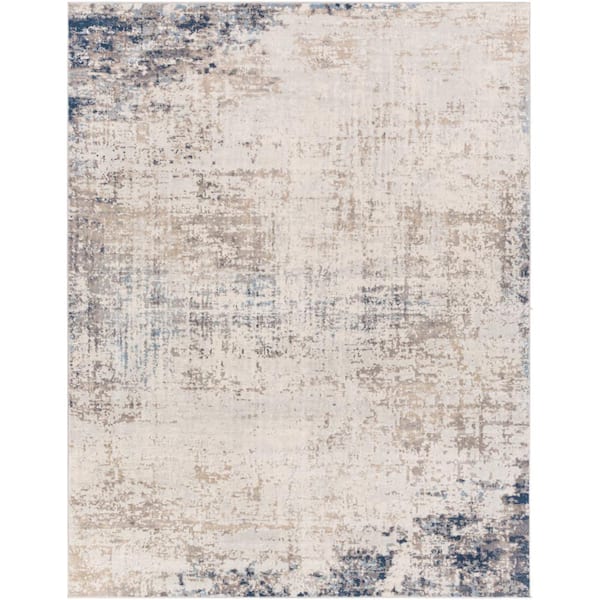 Hathor Navy 7 ft. 10 in. x 10 ft. Modern Abstract Polypropylene Rectangular Modern Area Rug