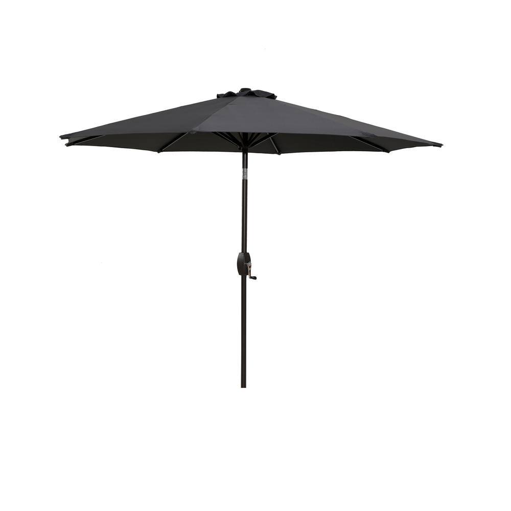 9 ft. Aluminum Market Patio Umbrella in Gray