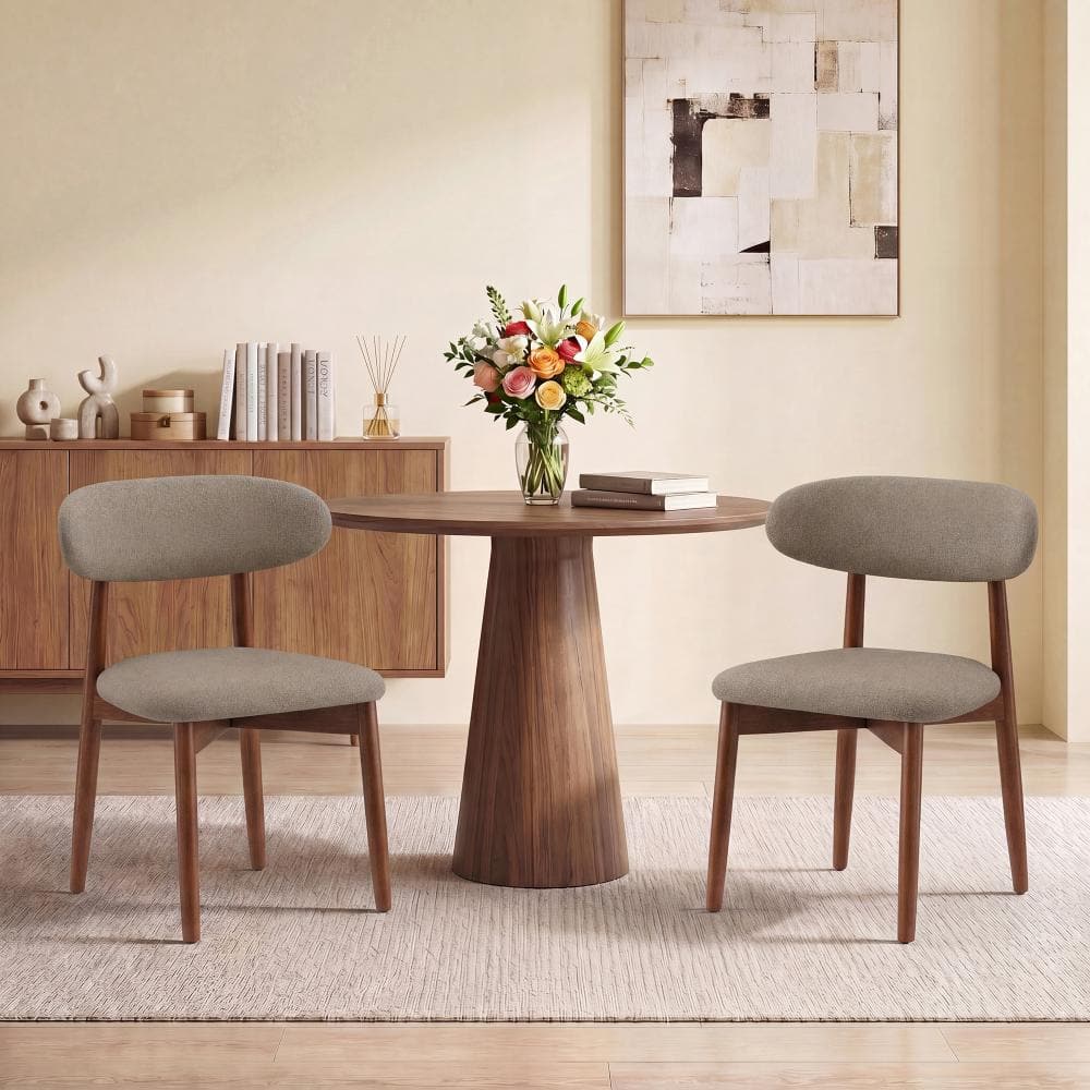 Set of 2 Modern Camel Fabric Upholstered Solid Wood Dining Chairs for Dining Room Kitchen price history on PriceWatchPro