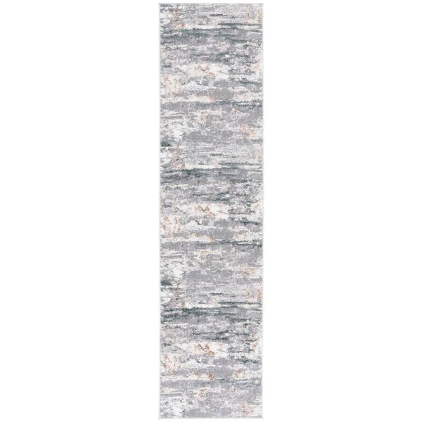 SAFAVIEH Alenia Gray/Beige 2 ft. x 8 ft. Abstract Gray/Beige Distressed Marle Runner Rug
