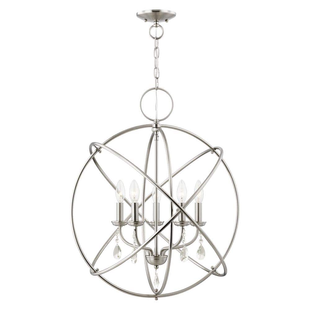 Aria Brushed Nickel Crystal Orb Chandelier