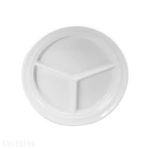 9.5 in. Rolled Edge Porcelain Compartment Plates (Set of 12)