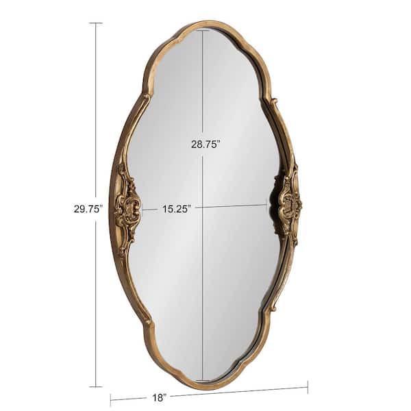 Novella 29.75 in. W x 18.00 in. H Metal Gold Oval Framed Decorative Mirror