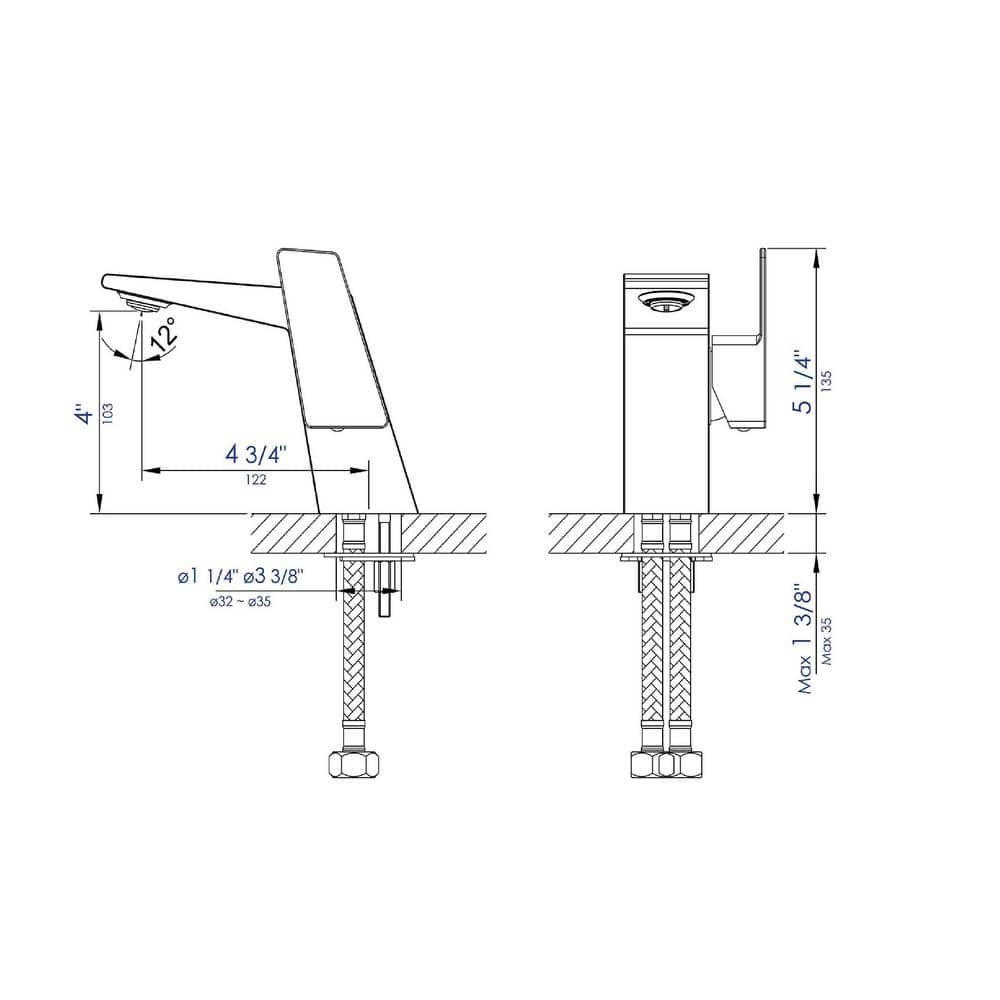 Brushed Nickel Modern Single Hole Bathroom Faucet