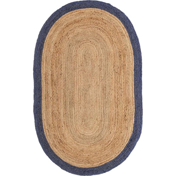Braided Jute Goa Natural 5' 1 x 8' 0 Area Rug