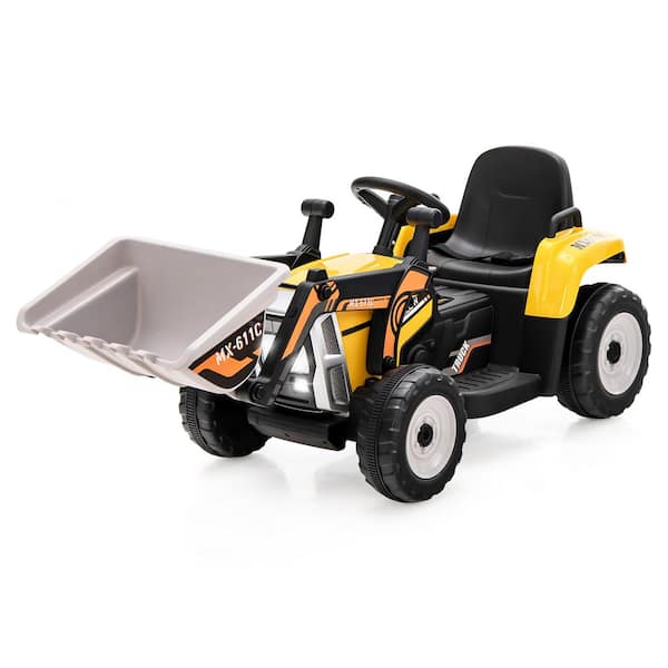 Costway Kids Ride On Excavator Digger 12-Volt Electric Tractor RC with  Digging Bucket Yellow TQ10103US-YW - The Home Depot