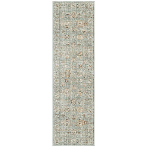Nourison Traditional Home Mint 2 ft. x 8 ft. Distressed Traditional Runner Area Rug