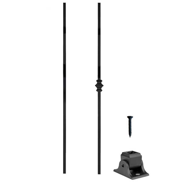 Royal Railing Series Luxembourg 25 in. H x 1/2 in. W Black Galvinized Steel StairBalusters Hardware Included (13-Pack)