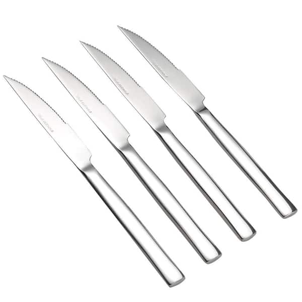 Stainless Steel Serrated Dinner Steak Knives Set for BBQ, Dinners, Parties and Weddings (6-Piece)