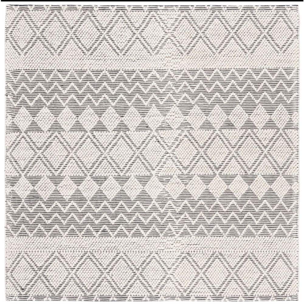 Natura 6 ft. x 6 ft. Black/Ivory Chevron Striped Diamond Square Area Rug price history on PriceWatchPro
