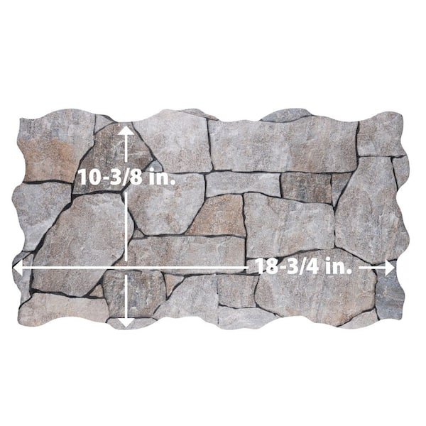Merola Tile Masia Andorra Gris 10-3/8 in. x 18-3/4 in. Ceramic