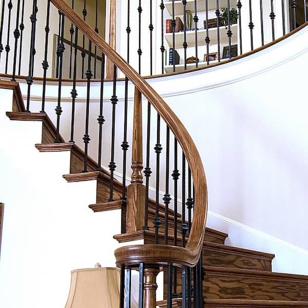 EVERMARK Stair Parts 1/2 in. Matte Black Metal Knuckle Baluster Fitting for Stair Remodel
