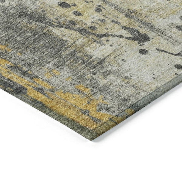 Chantille Machine Washable Indoor/Outdoor Abstract ACN1840 Gold 10 ft. x 14 ft. Accent Rug