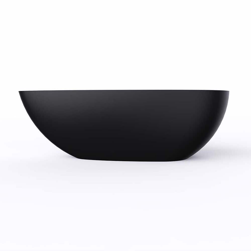 67 in. x 34 in. Matte Black Solid Surface Artificial Soaking Bathtub-Freestanding, Stain Resistant, Spa-Like Comfort price history on PriceWatchPro
