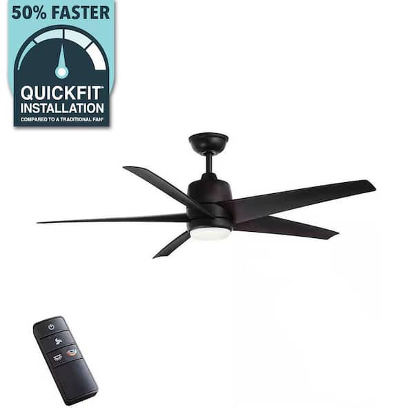Mena 54 in. White Color Changing Integrated LED Indoor/Outdoor Matte Black Ceiling Fan with Light Kit and Remote Control