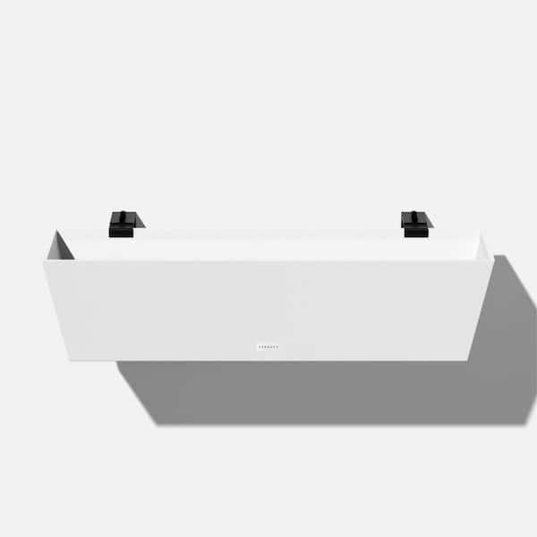 Veradek 36 in. x 10 in. White Plastic Railing Window Box