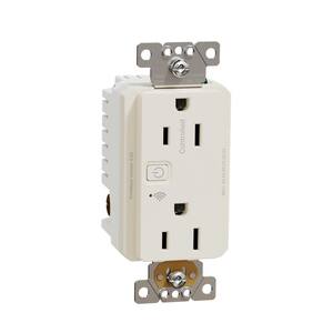 X Series 15 Amp 125-Volt Tamper Resistant Indoor Wi-Fi Energy Monitoring Duplex Outlet Back Wire Receptacle Matte Almond
