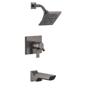 Pivotal 1-Handle Wall-Mount Tub and Shower Trim Kit in Lumicoat Black Stainless with H2Okinetic (Valve Not Included)