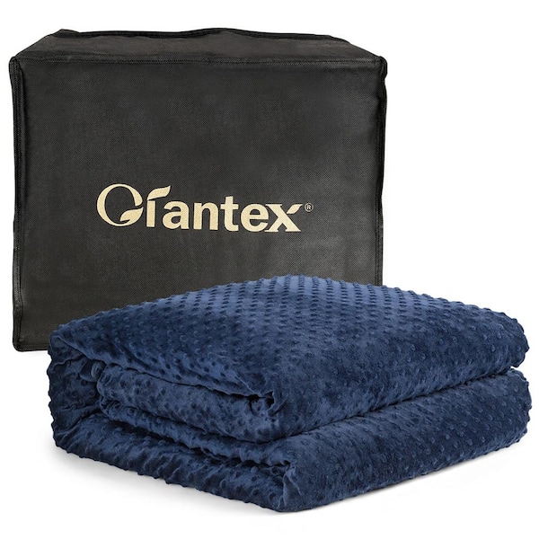 Costway Removable Super Soft Crystal Blue 60 in. x 80 in. 25 lbs. Weighted Blanket
