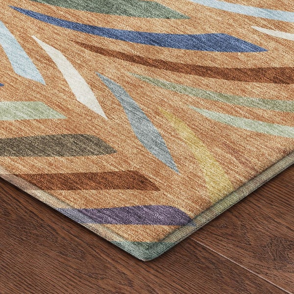 Mayfield Premium Machine Washable Abstract AMF2475 Copper 10 ft. x 14 ft. Area Rug