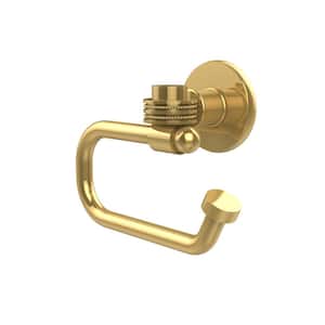 Continental Collection Euro Style Single Post Toilet Paper Holder with Dotted Accents in Unlacquered Brass