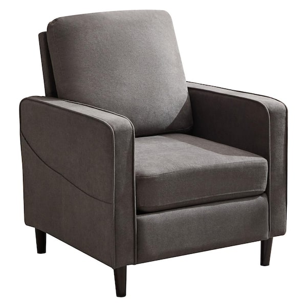 Boyel Living Dark Gray Accent Chair Modern Linen Fabric Armchair for Living Room Sofa Chair