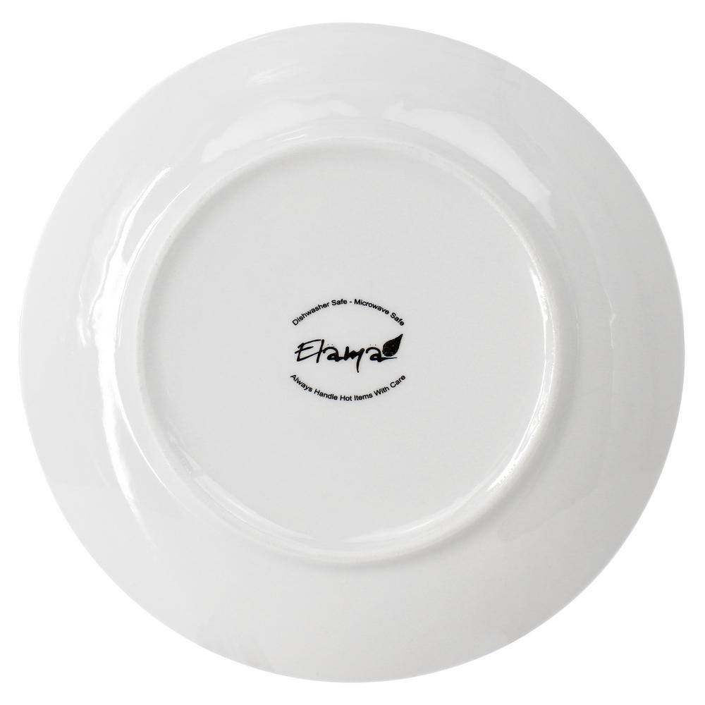 Classic White 8" Round Porcelain Salad/Dessert Plates Set