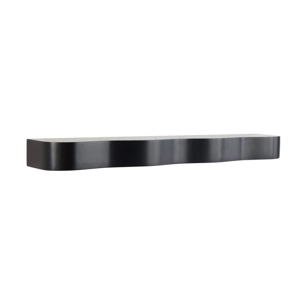 48 in. W x 8 in. D Black Handmade Minimalistic Wood Decorative Wall Shelf price history on PriceWatchPro