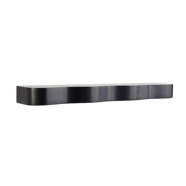 48 in. W x 8 in. D Black Handmade Minimalistic Wood Decorative Wall Shelf