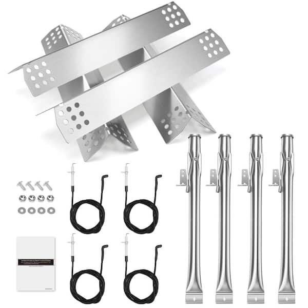 Nexgrill 720-0830H Stainless Steel Replacement Parts Kit - Burner, Heat Plate & Igniter Set for 4-Burner Gas Grills