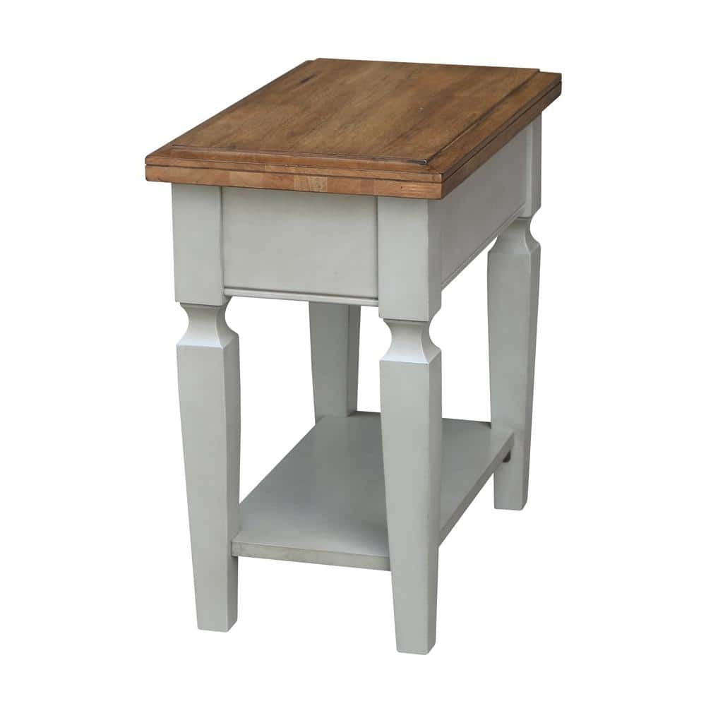 Vista Distressed Hickory and Stone Finish Side Table